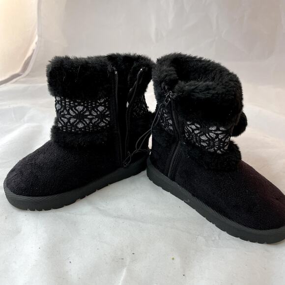 Black size 6 girl's soft boots with side zip NEW - Picture 7 of 9